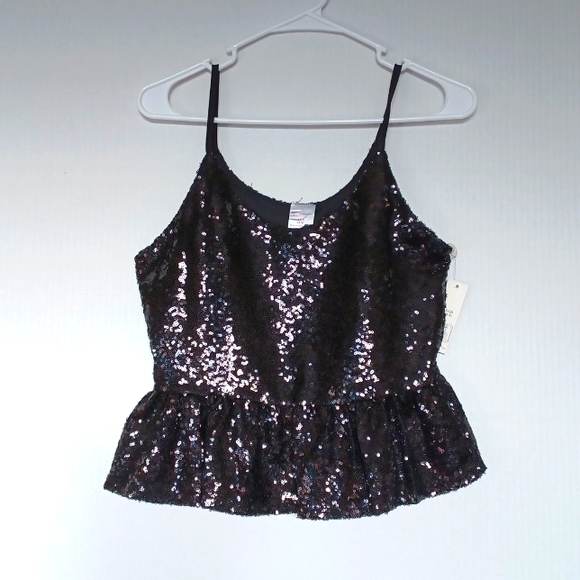 No Boundaries Junior Black Glitter Tank Top size Small - Picture 1 of 4